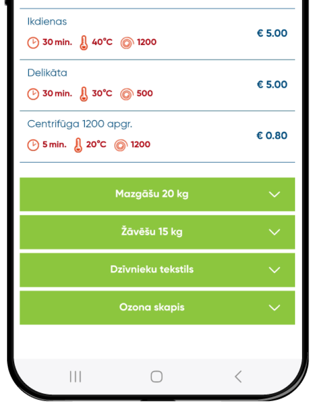 Wash-Mate mobilioji programėlė